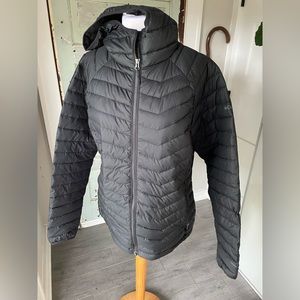 Women’s Columbia Powder Lite Hooded Jacket Coat Black XL